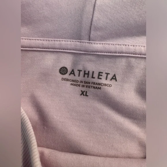 ATHLETA Essence Hooded Tunic Top Shirt Simply Lilac Pink UPF 50+ Cowl Neck Long - Picture 8 of 13